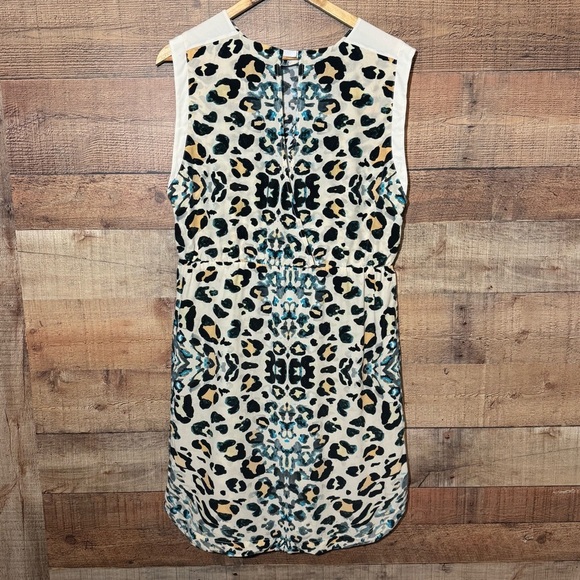BROCHU WALKER Dallan Silk Leopard Animal Print Sheath Dress size L Work Office - Picture 4 of 11
